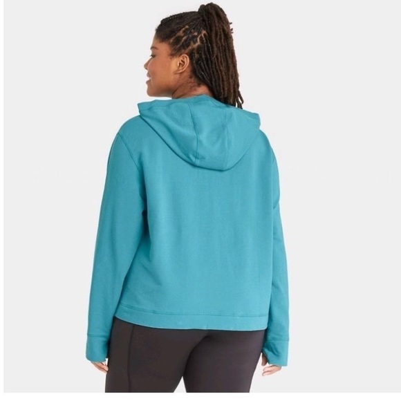 Women's Plus Size French Terry Hooded Sweatshirt - All in Motion Gray Size 4X - Picture 9 of 9